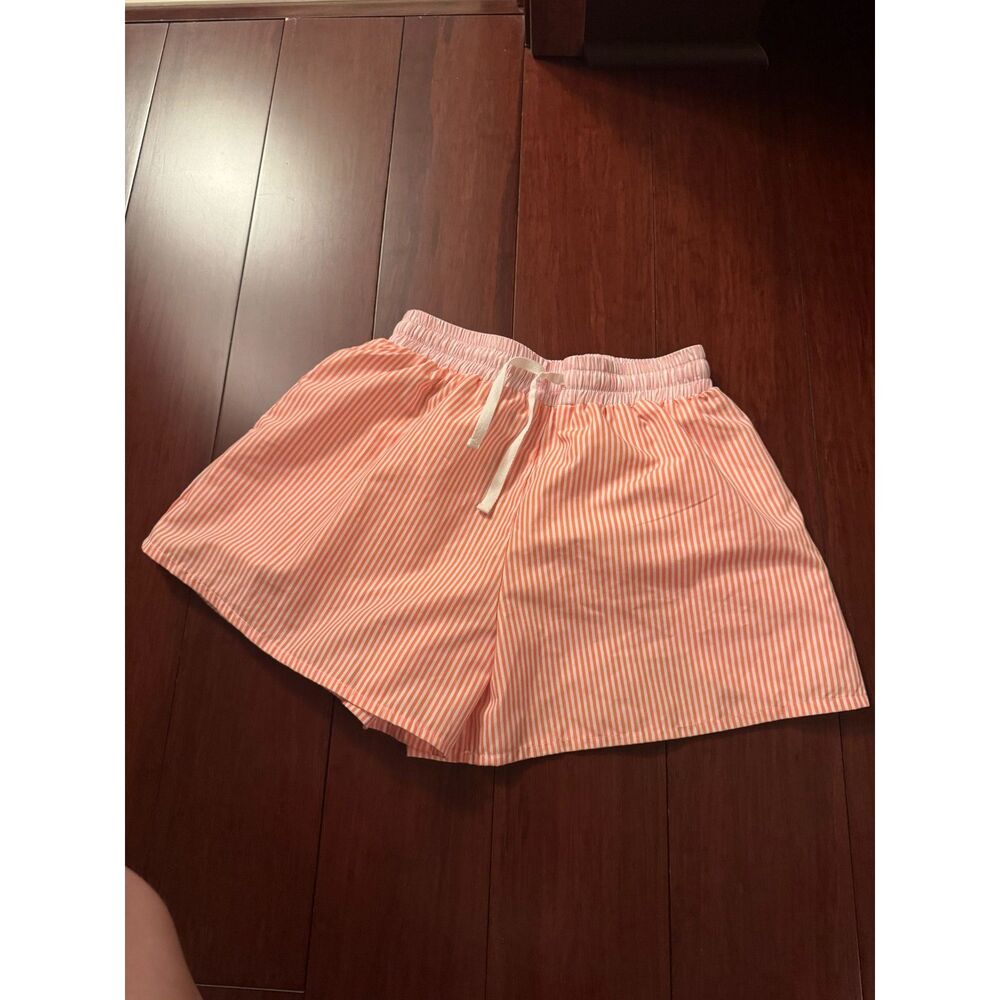 Peppermayo Striped Cotton Drawstring Beachy Summer Pink Orange S 6